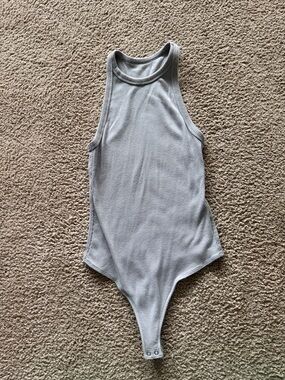 A&F Grey Ribbed Tank One-Piece Bodysuit